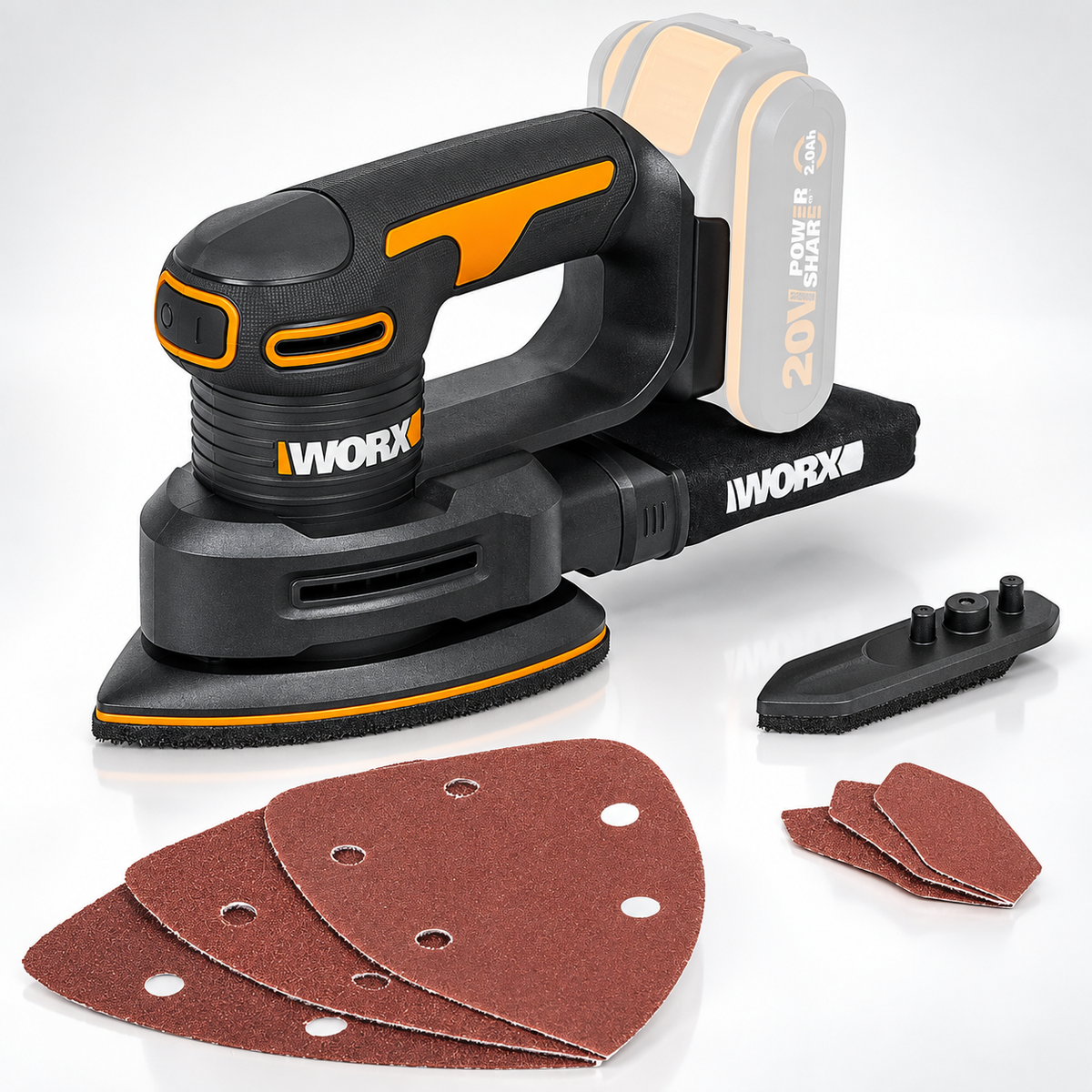 WORX Mouse / Detail Sander Cordless 12000 OPM 20V