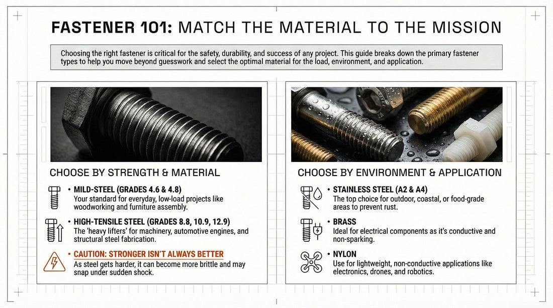 Fasteners 101: How To Choose the Right Material for Any Project (Without Being an Engineer) - Reliable Bolt Industrial Supplies