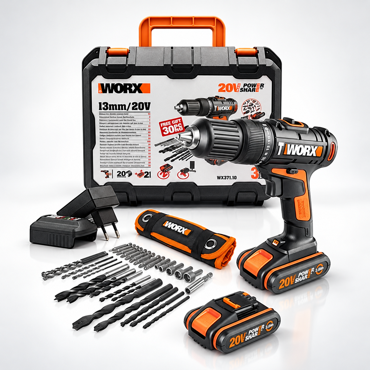 WORX 20V Impact Drill With Batteries & Charger Combo